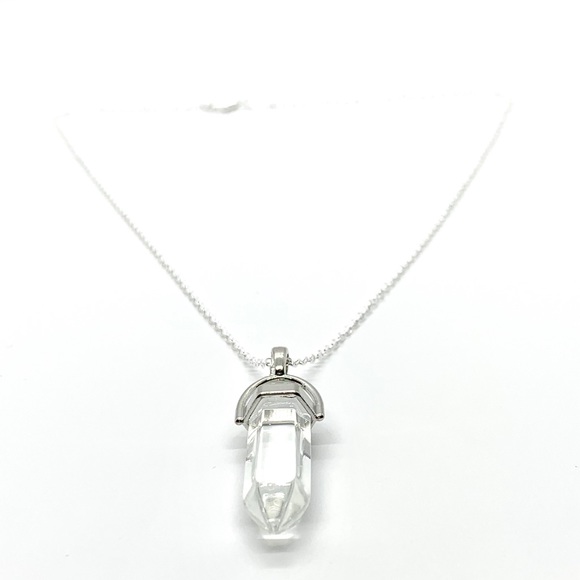 Transparent Hexagonal Pendant Necklace - Picture 2 of 3